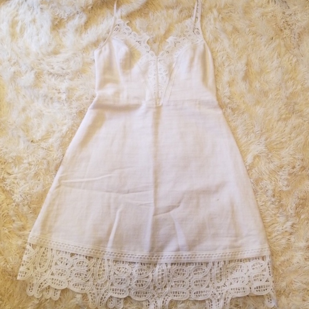 White Linen Laundry Dress